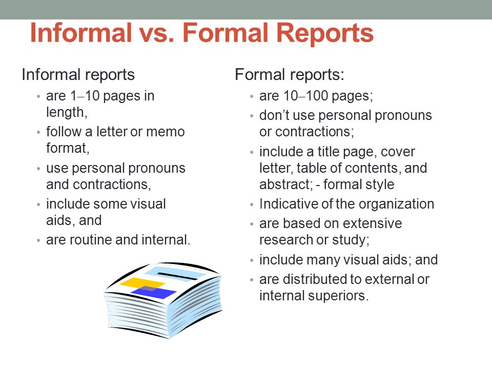 Buy a informal report definition
